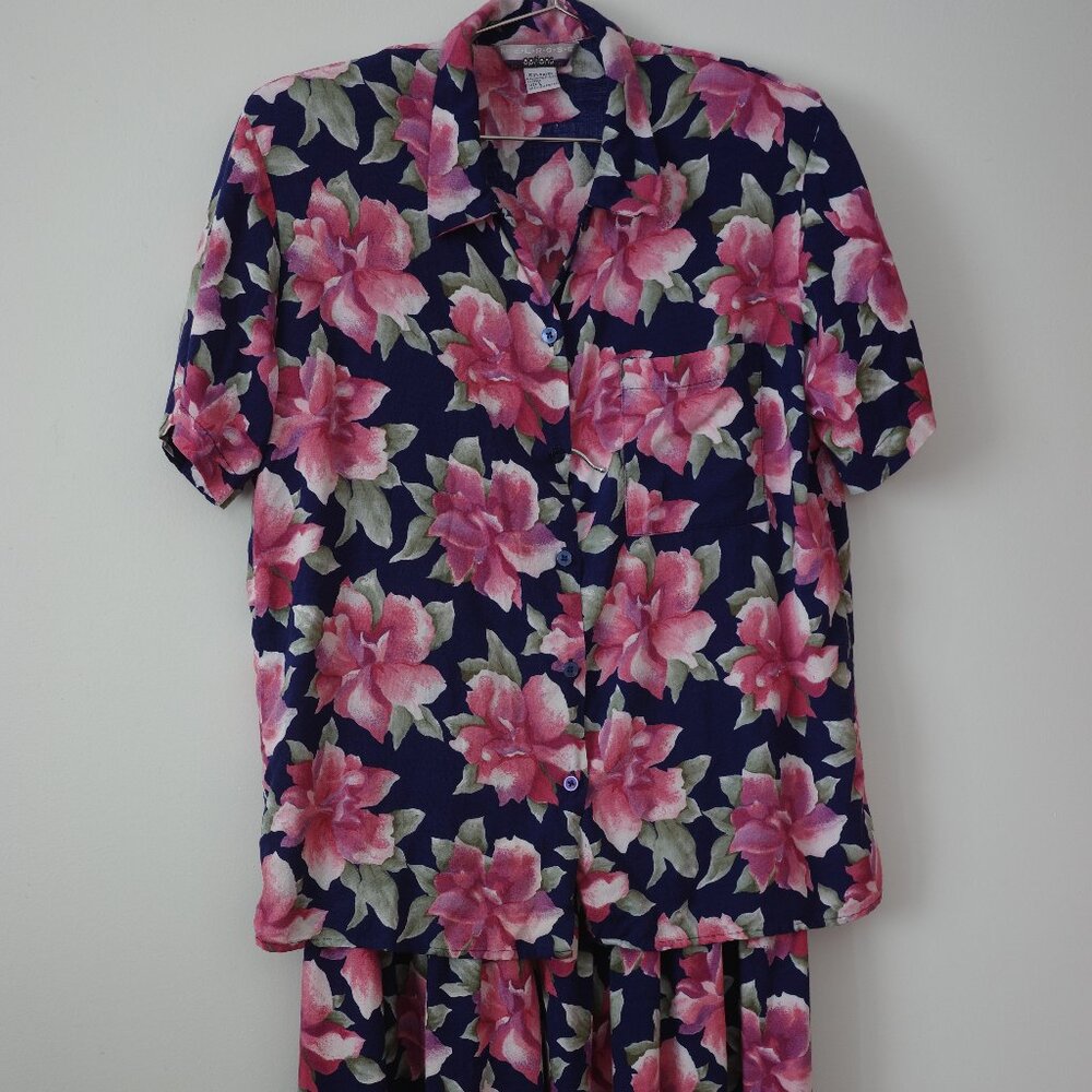 Blouse and Skirt Set, Sz L, 100% Rayon